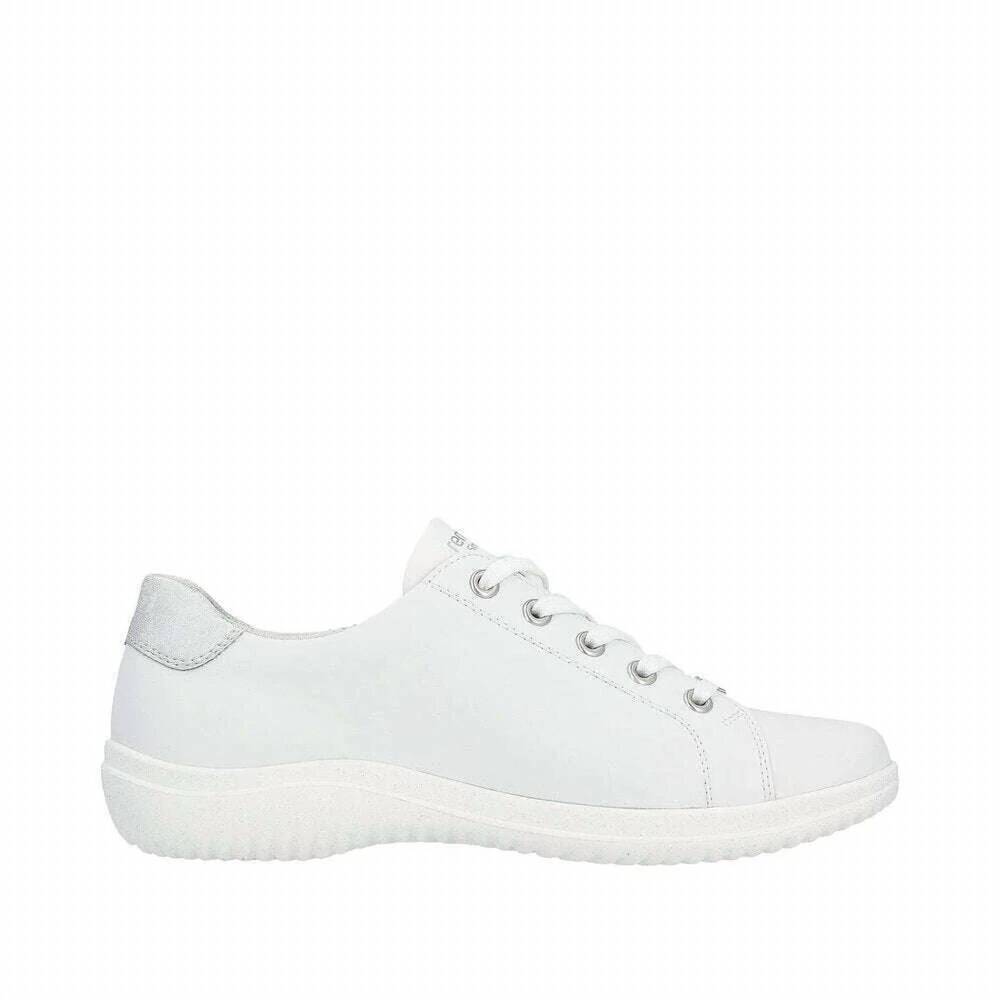 NEW REMONTE women's lace-up sneaker in white/rose/ice
